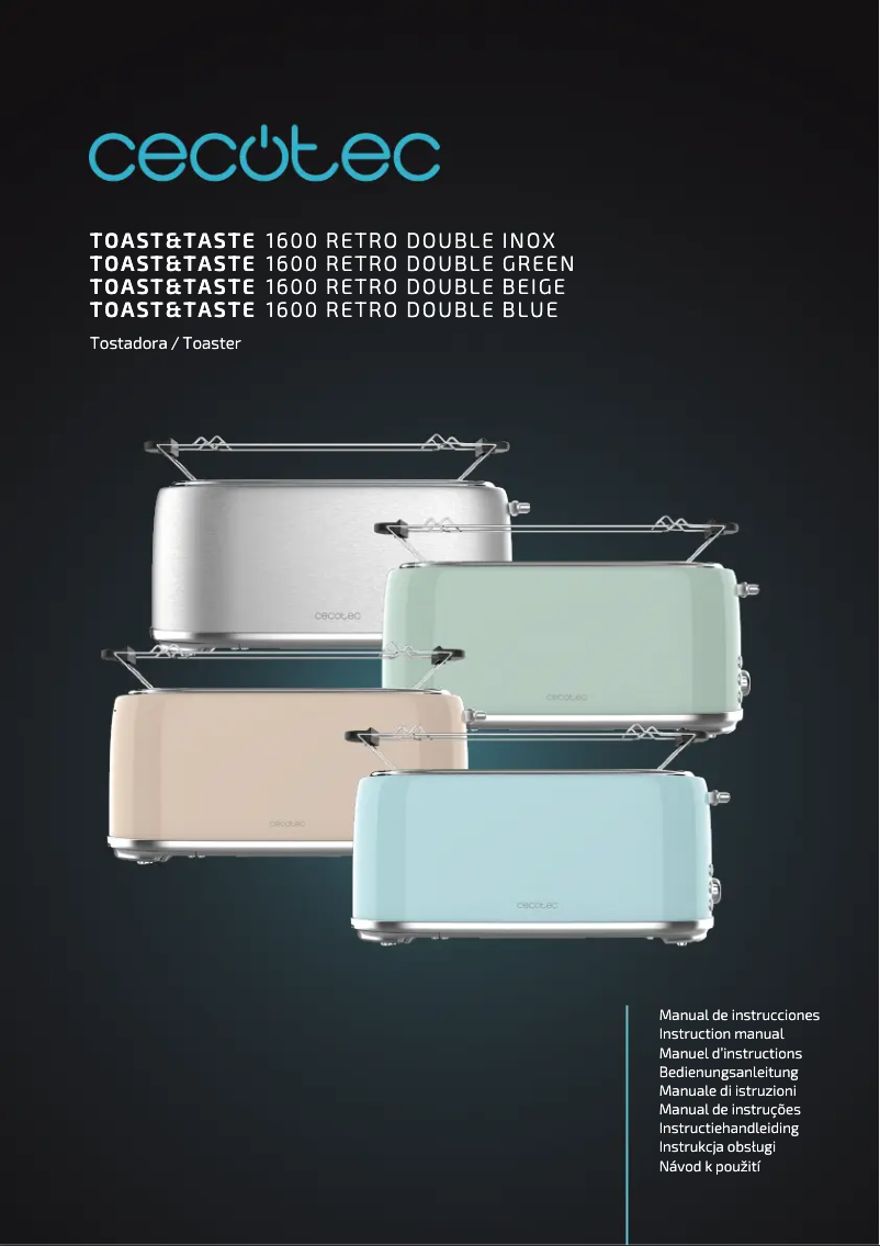 Page 1 of the manual User Manual Cecotec Toast&Taste 1600 Retro Double