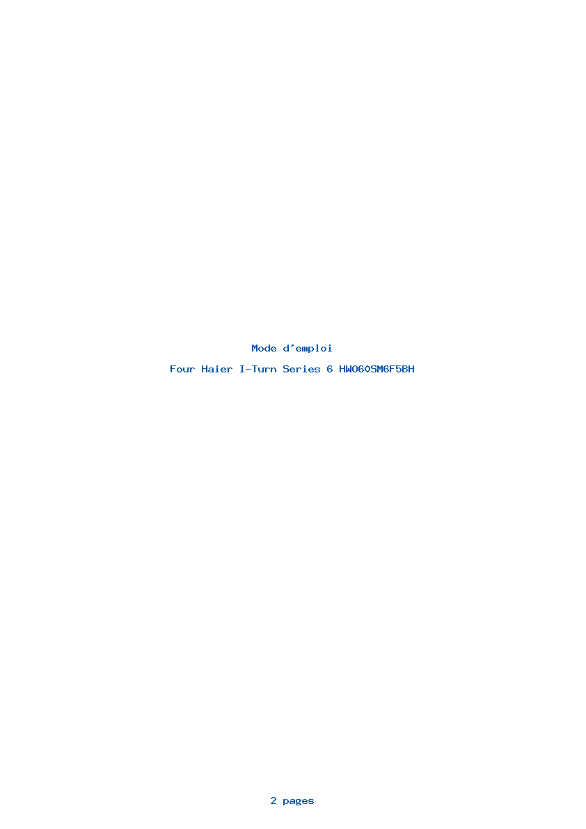 Page 1 de la notice Mode d'emploi Haier I-Turn Series 6 HWO60SM6F5BH