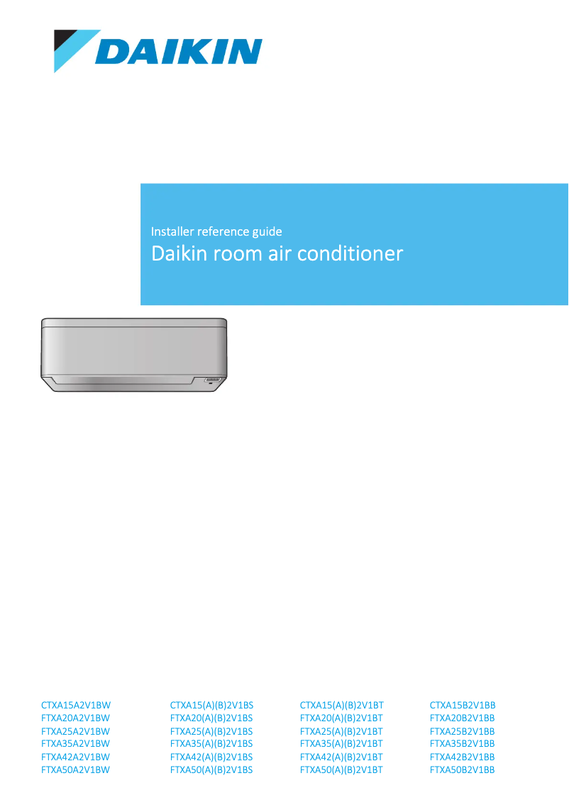 Página 1 del manual Guía de instalación Daikin FTXA25B2V1BB