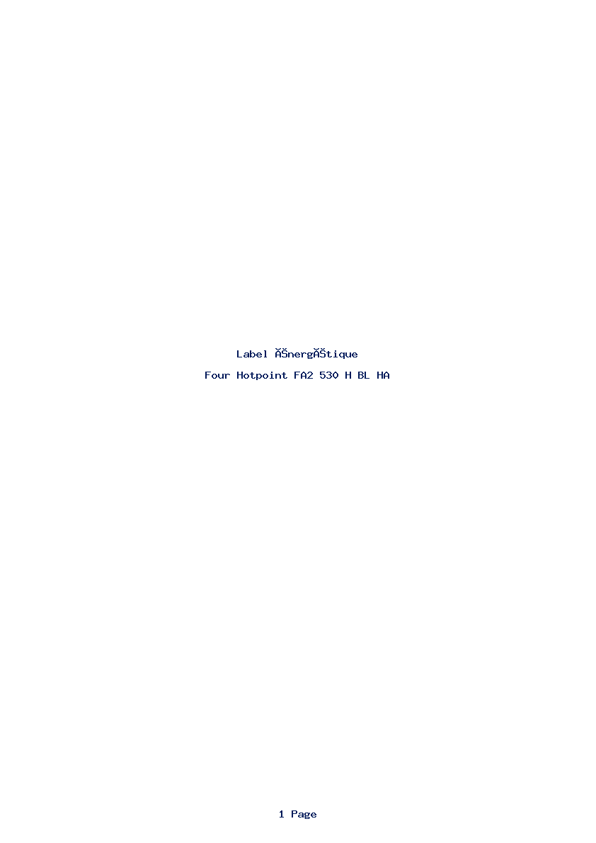 Image de la première page du manuel de l'appareil FA2 530 H BL HA