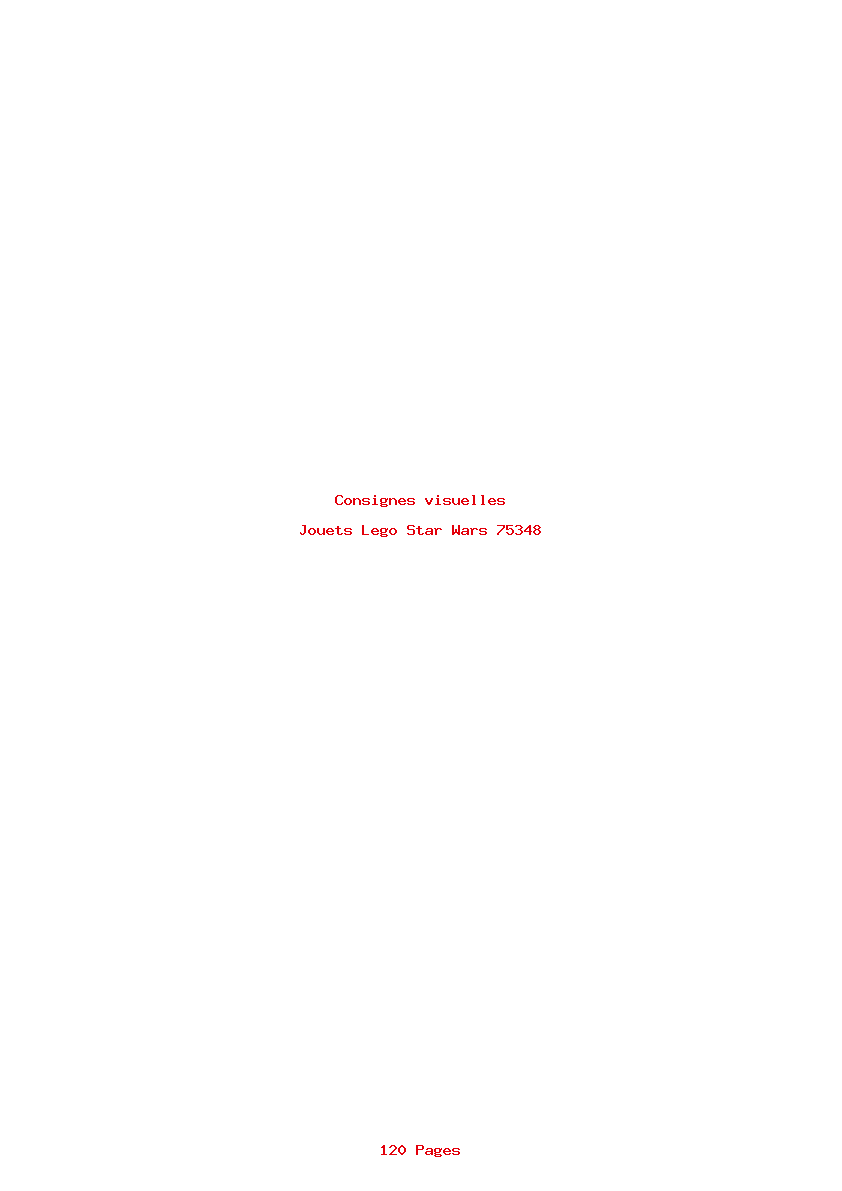 Page 1 de la notice Consignes visuelles Lego Star Wars 75348