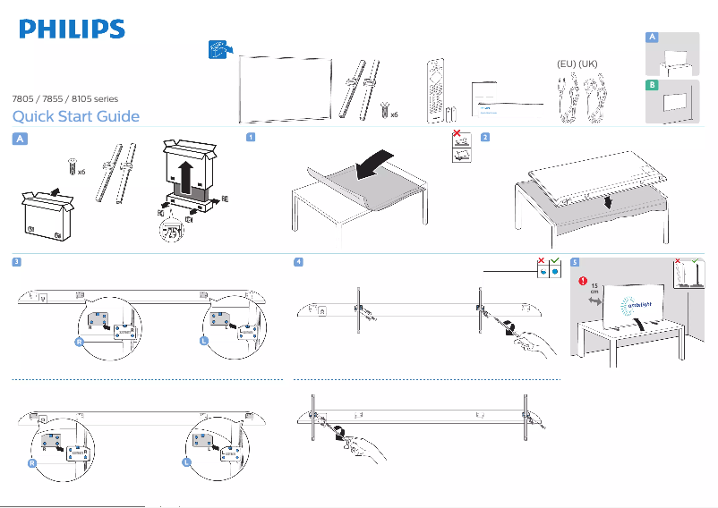 Page 1 of the manual Quick Start Guide Philips 70PUS8105