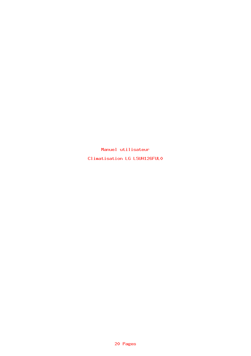 Page 1 de la notice Manuel utilisateur LG LSUH126FUL0