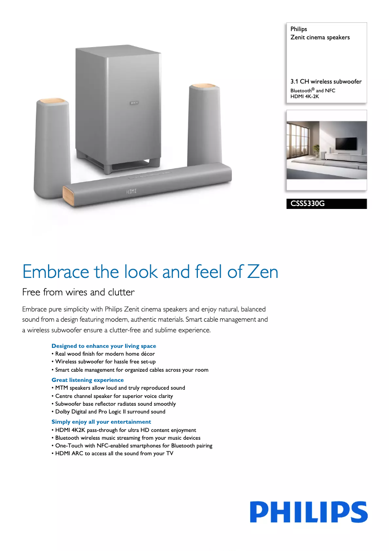 Page n°1 - Brochure Philips Zenit Heimkino CSS5330G