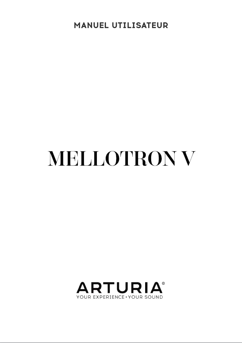 Page 1 de la notice Manuel utilisateur Arturia Mellotron V