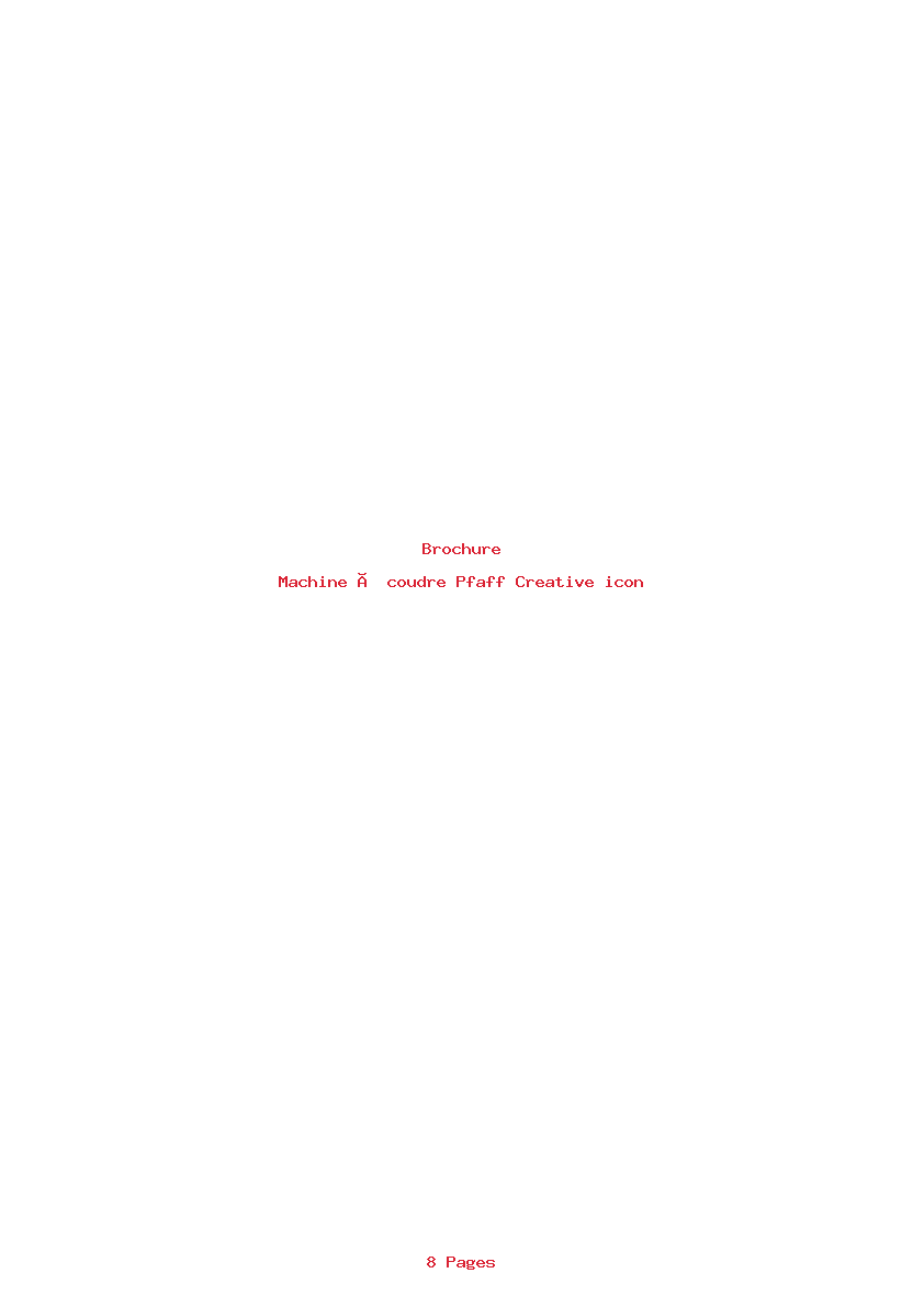 Page 1 de la notice Brochure Pfaff Creative icon