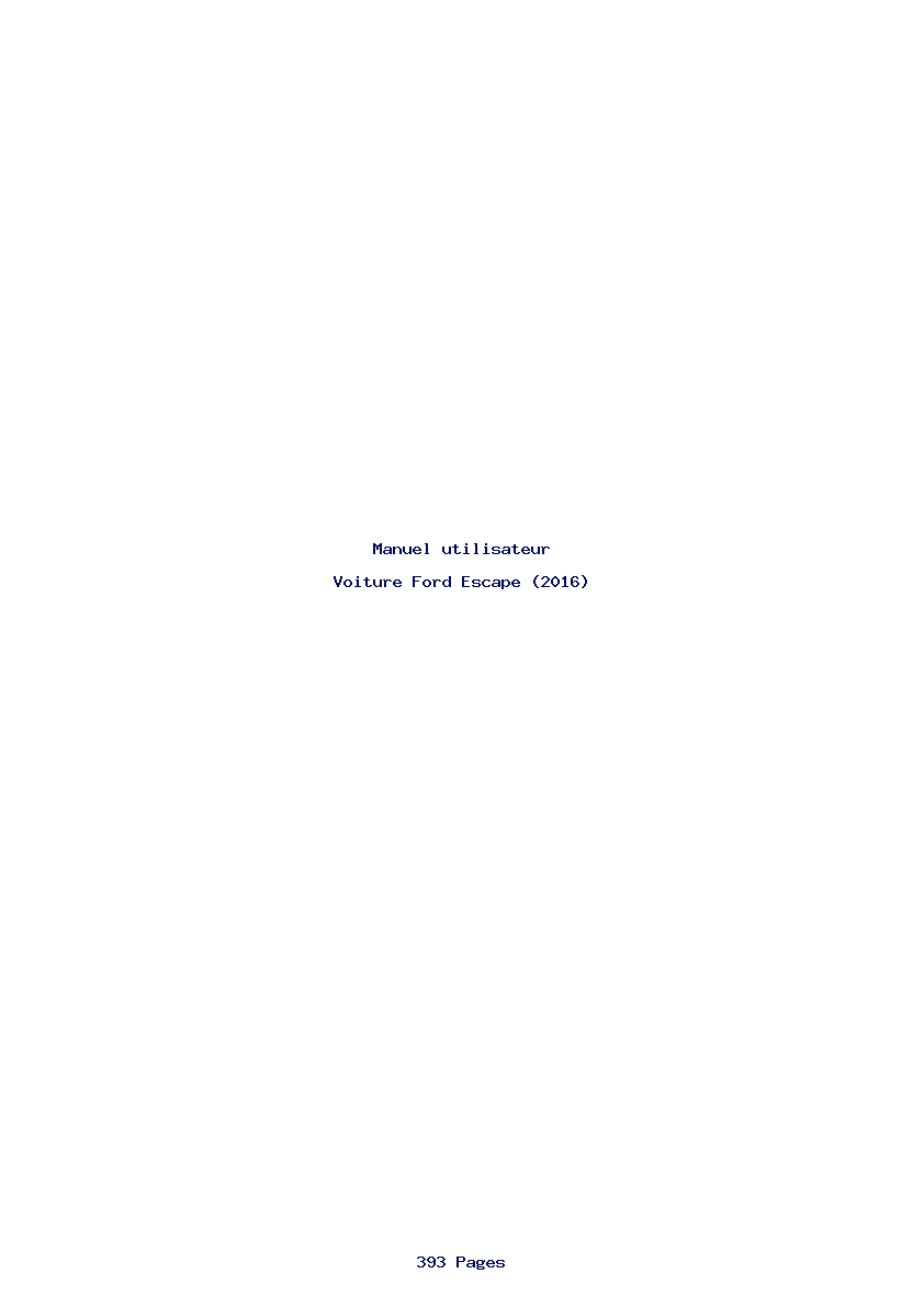 Page 1 de la notice Manuel utilisateur Ford Escape (2016)