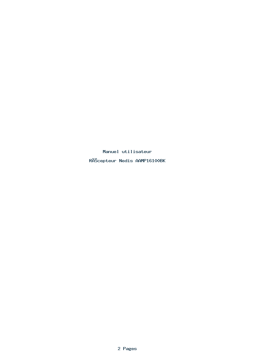 Page 1 de la notice Manuel utilisateur Nedis AAMP16100BK