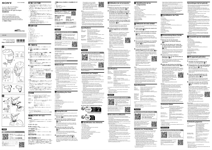 Page 1 de la notice Manuel utilisateur Sony ECM-M1