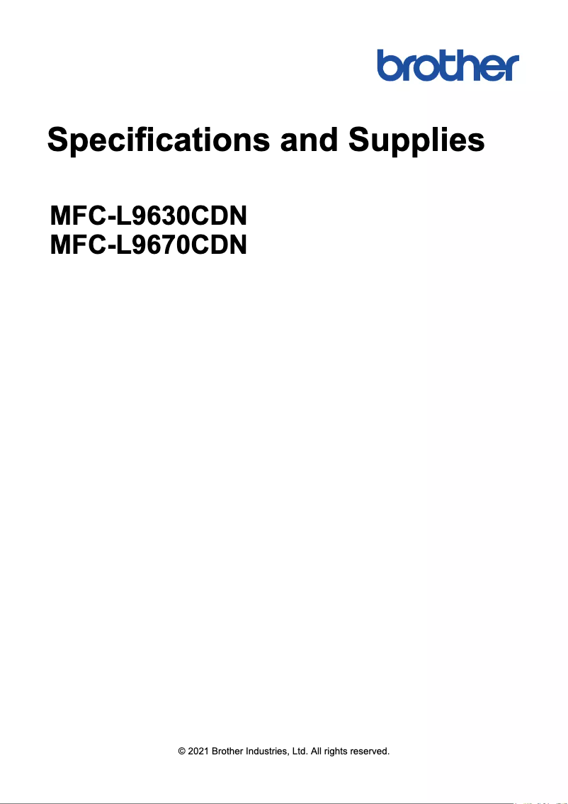 Página 1 del manual Ficha técnica Brother MFC-L9670CDN