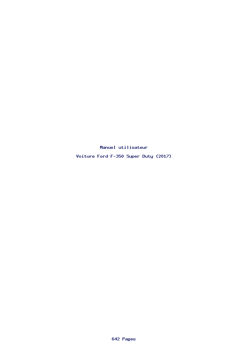 Page 1 de la notice Manuel utilisateur Ford F-350 Super Duty (2017)