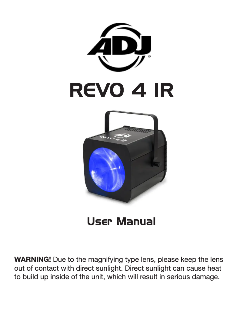 Page 1 de la notice Manuel utilisateur American DJ Revo 4 IR