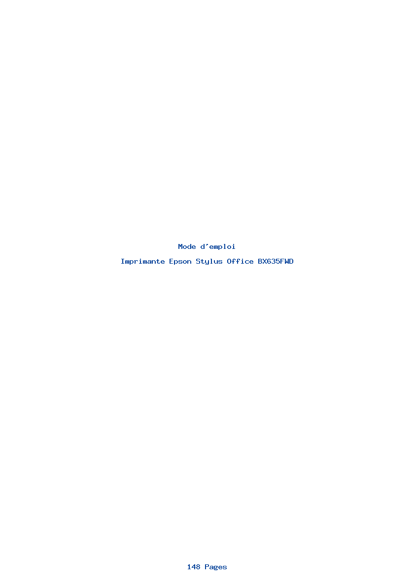 Page 1 de la notice Mode d'emploi Epson Stylus Office BX635FWD