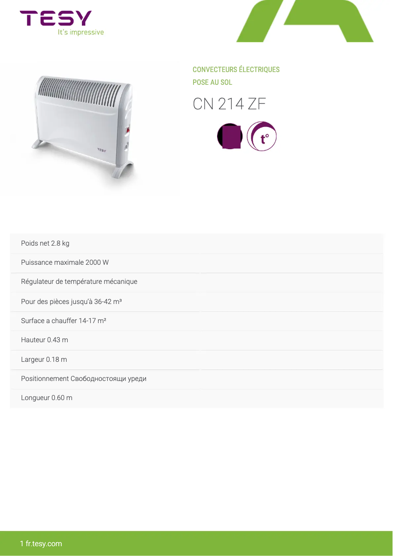 Page 1 of the manual User Manual Tesy CN 214 ZF