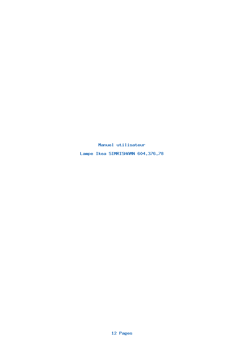 Page 1 de la notice Manuel utilisateur Ikea SIMRISHAMN 604.376.78