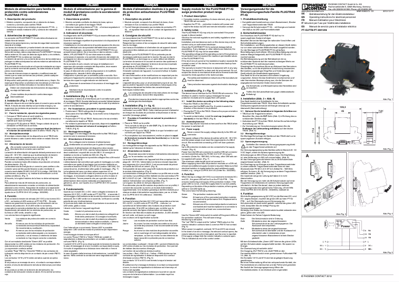 Página 1 del manual Manual de usuario Phoenix Contact PT-IQ-PTB-PT