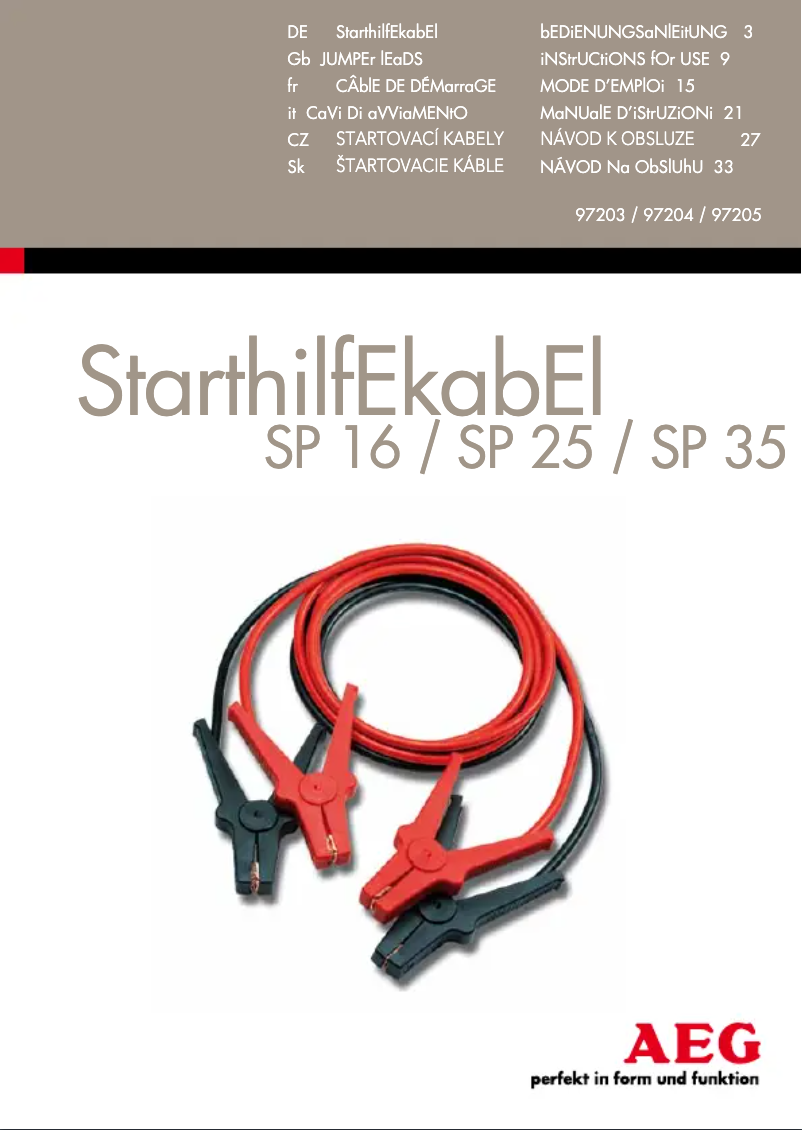 Page 1 de la notice Manuel utilisateur AEG SP 25