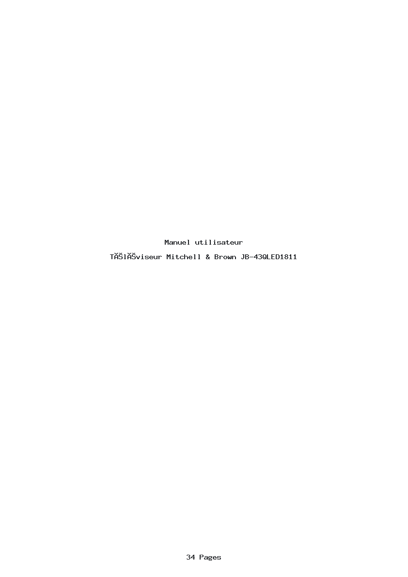 Page 1 de la notice Manuel utilisateur Mitchell & Brown JB-43QLED1811