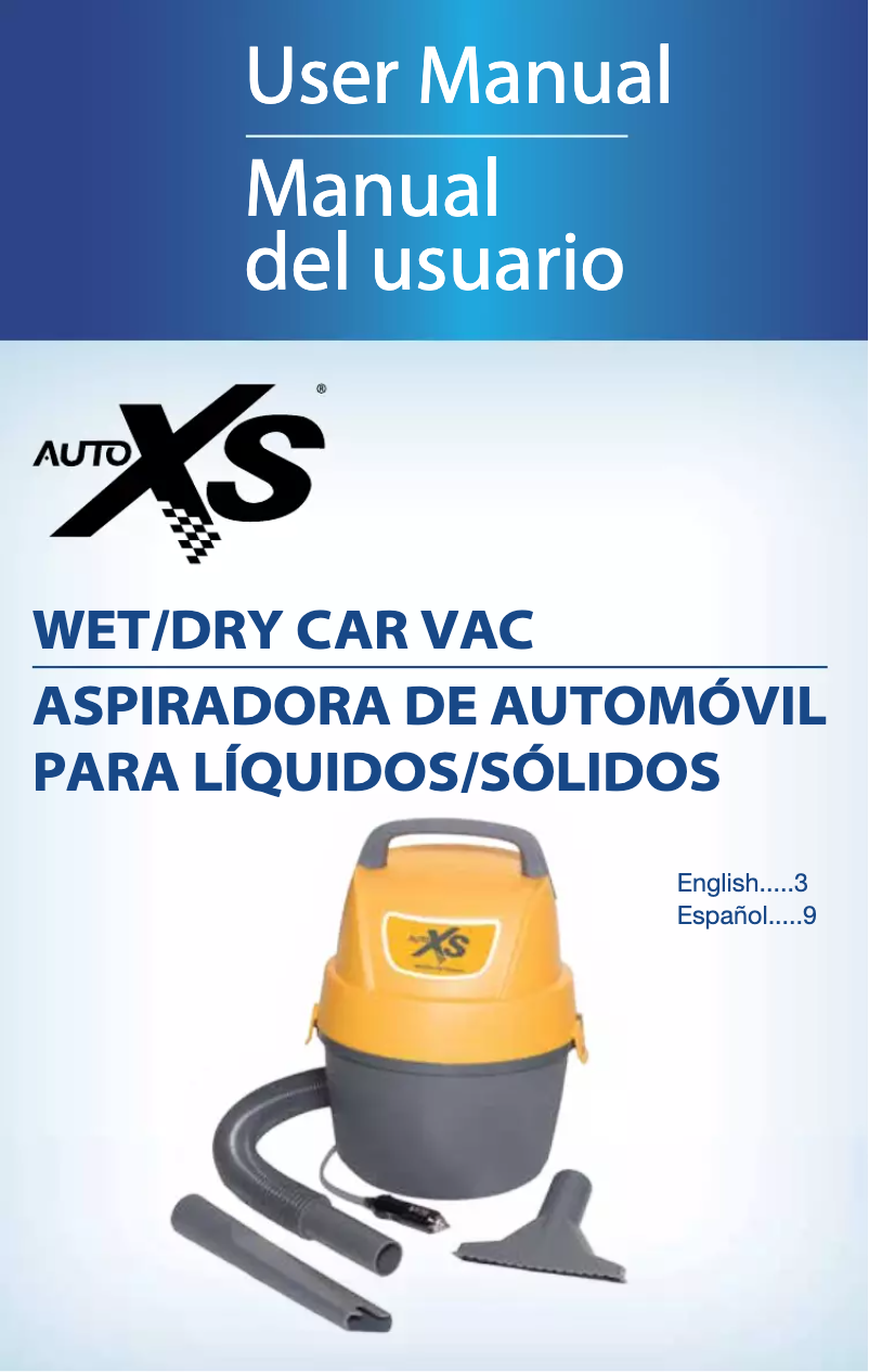 Página 1 del manual Manual de usuario Auto XS Wet/Dry Car Vac