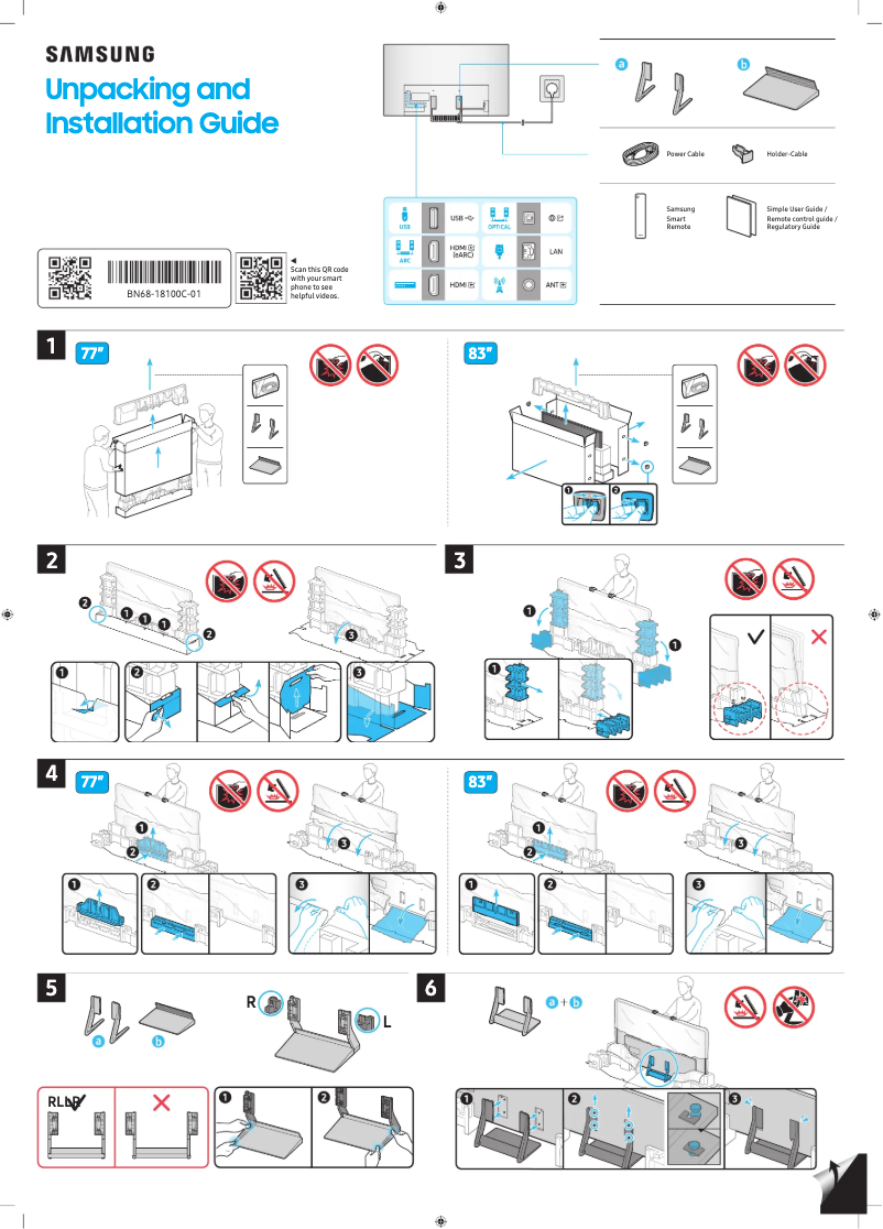 Página 1 del manual Guía de instalación Samsung QN83S90DAE