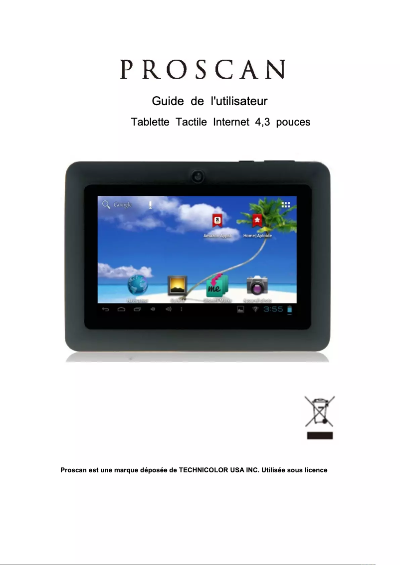 Page 1 de la notice Manuel utilisateur Proscan PLT4315-PL