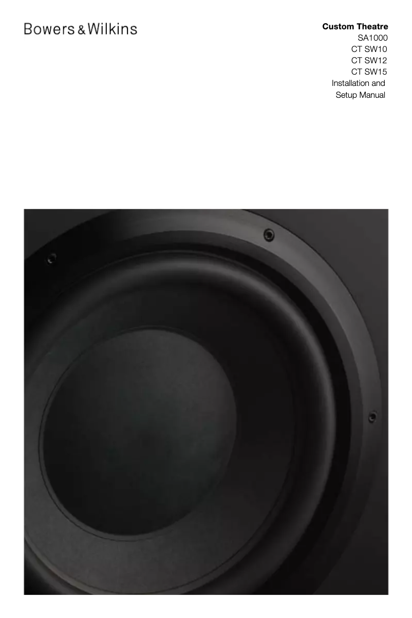 Page 1 de la notice Manuel utilisateur Bowers & Wilkins CT SW10