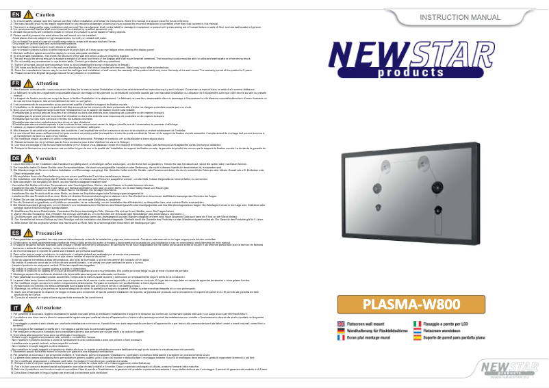 Page 1 de la notice Manuel utilisateur Newstar LED wall bracket