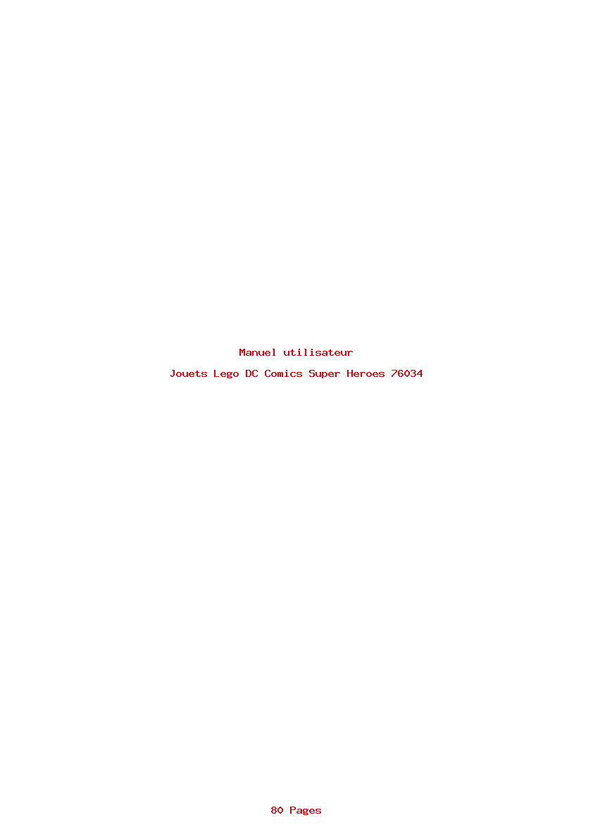 Page 1 de la notice Manuel utilisateur Lego DC Comics Super Heroes 76034
