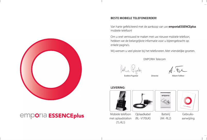 Page 1 de la notice Manuel utilisateur Emporia ESSENCEplus