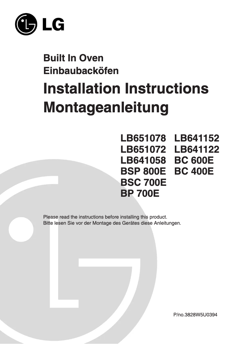 Page 1 de la notice Manuel utilisateur LG BP700E