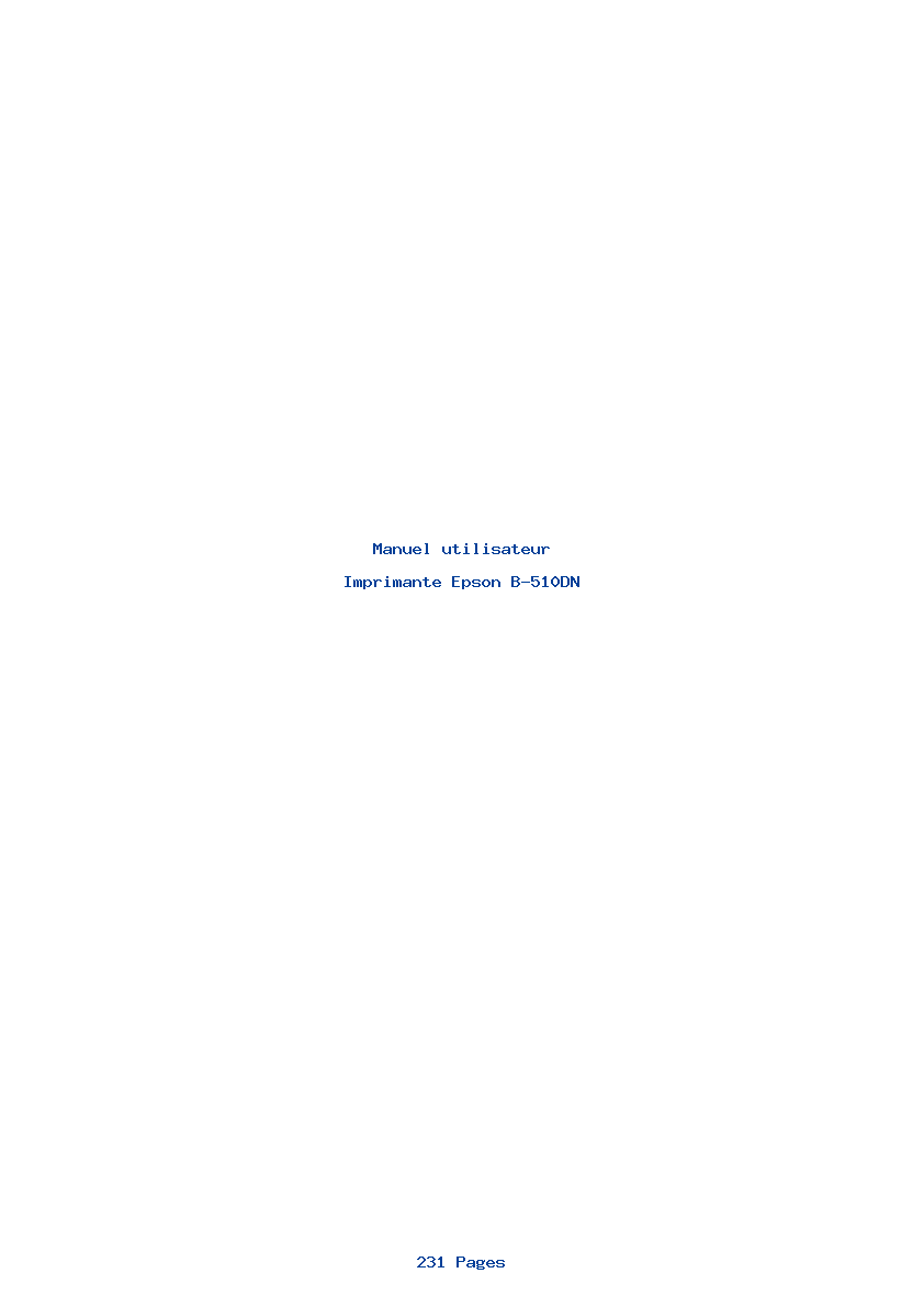 Page 1 de la notice Manuel utilisateur Epson B-510DN