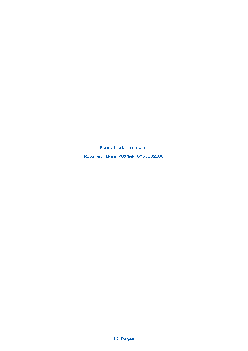 Page 1 de la notice Manuel utilisateur Ikea VOXNAN 605.332.60