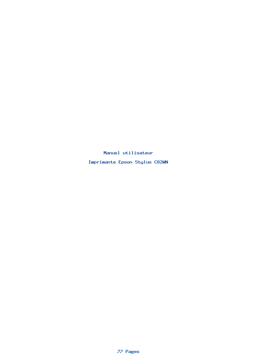 Page 1 de la notice Manuel utilisateur Epson Stylus C82WN