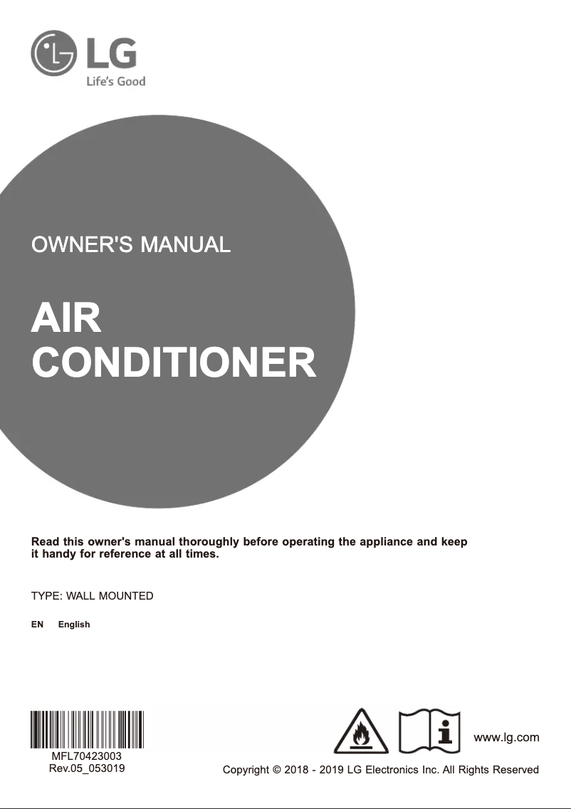Page 1 de la notice Manuel utilisateur LG LSNQ12CNXD