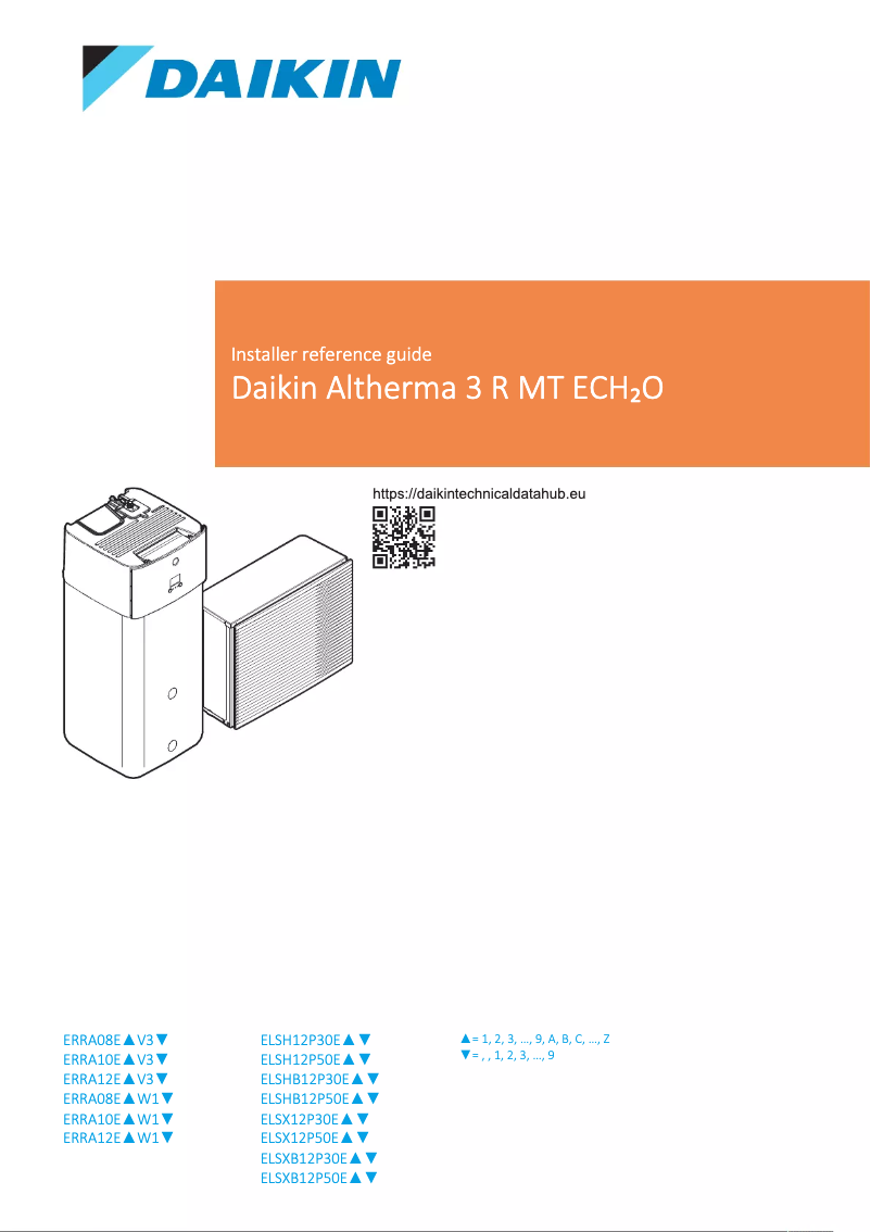 Page 1 de la notice Guide d'installation Daikin ELSX12P30EF