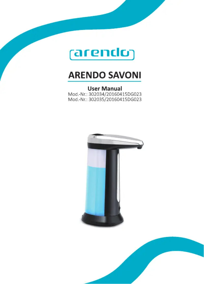 Page 1 de la notice Manuel utilisateur Arendo 302034