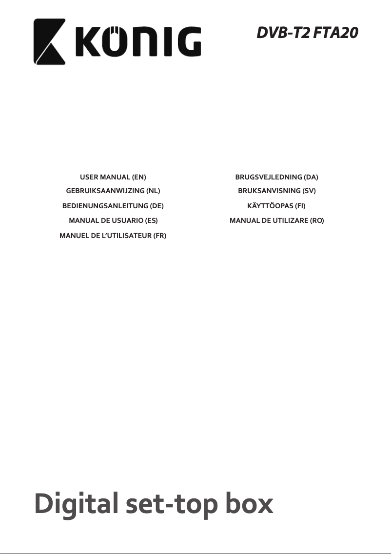 Page 1 de la notice Manuel utilisateur Konig DVB-T2 FTA20