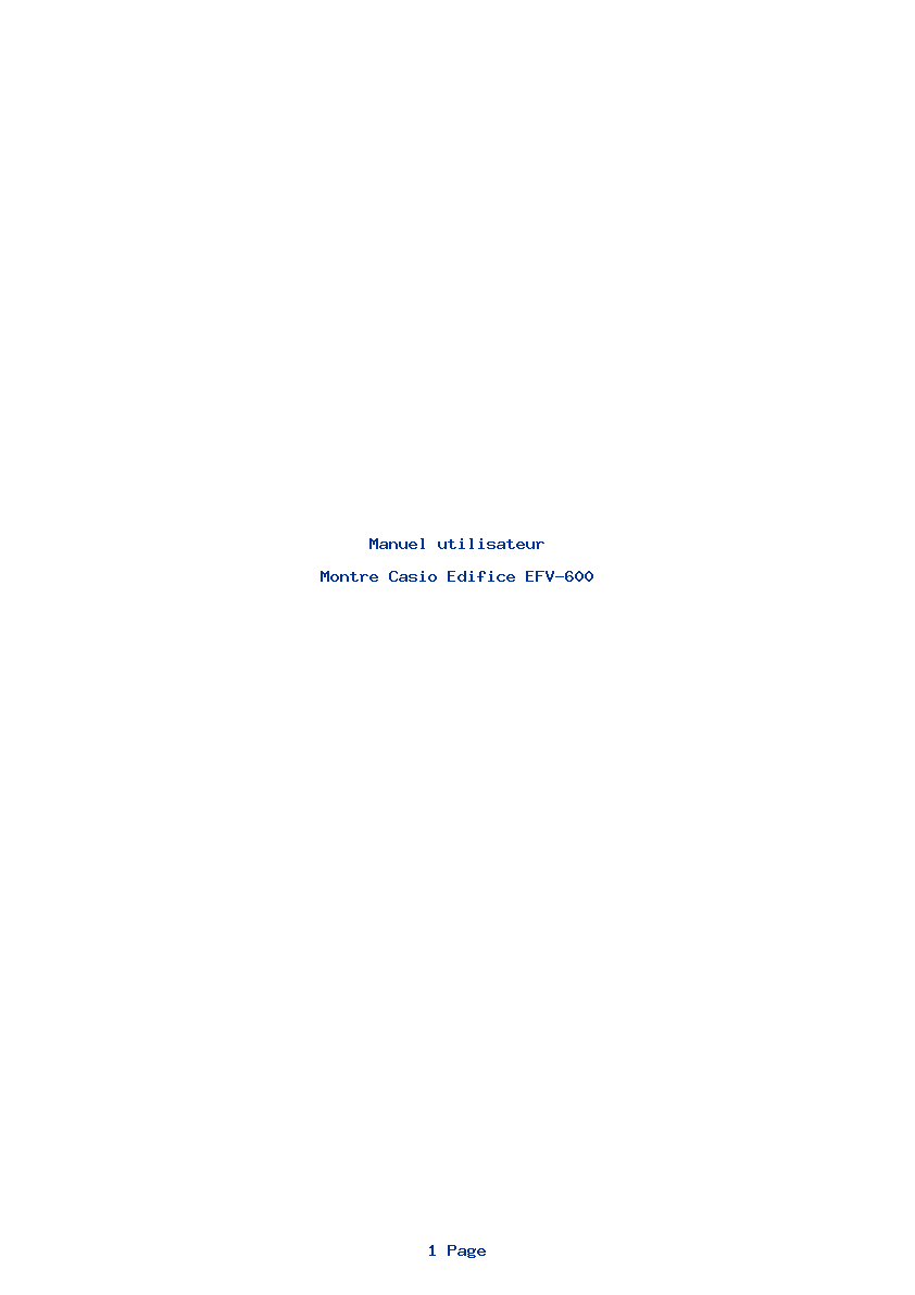 Page 1 de la notice Manuel utilisateur Casio Edifice EFV-600