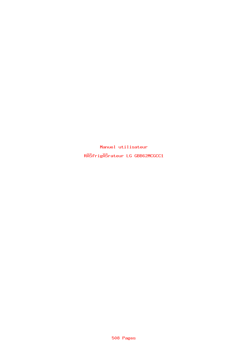 Page 1 de la notice Manuel utilisateur LG GBB62MCGCC1