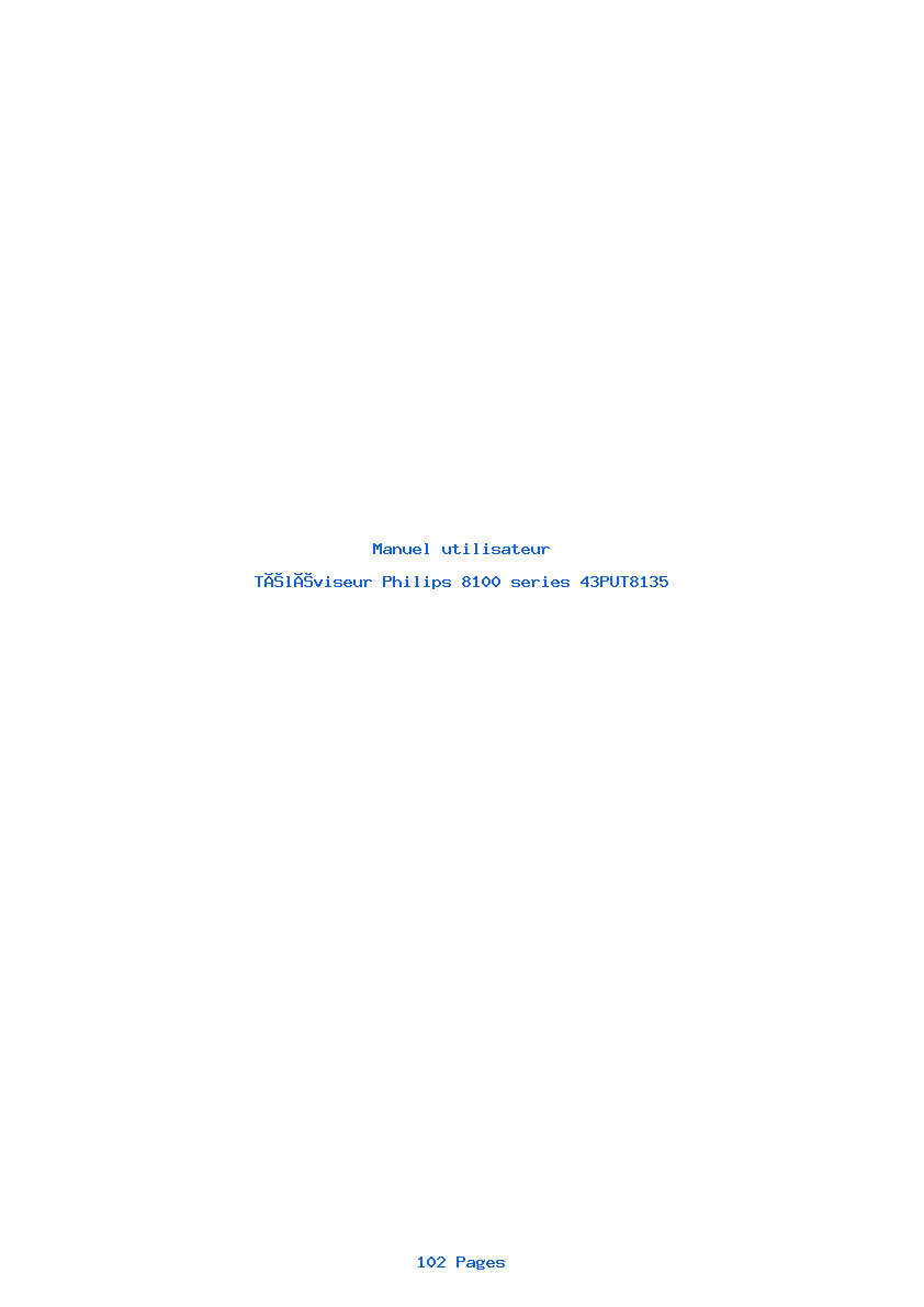Page 1 de la notice Manuel utilisateur Philips 8100 series 43PUT8135