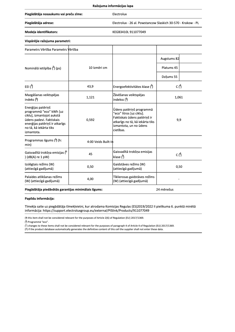 Página 1 del manual Manual de usuario Electrolux KEGB3410L