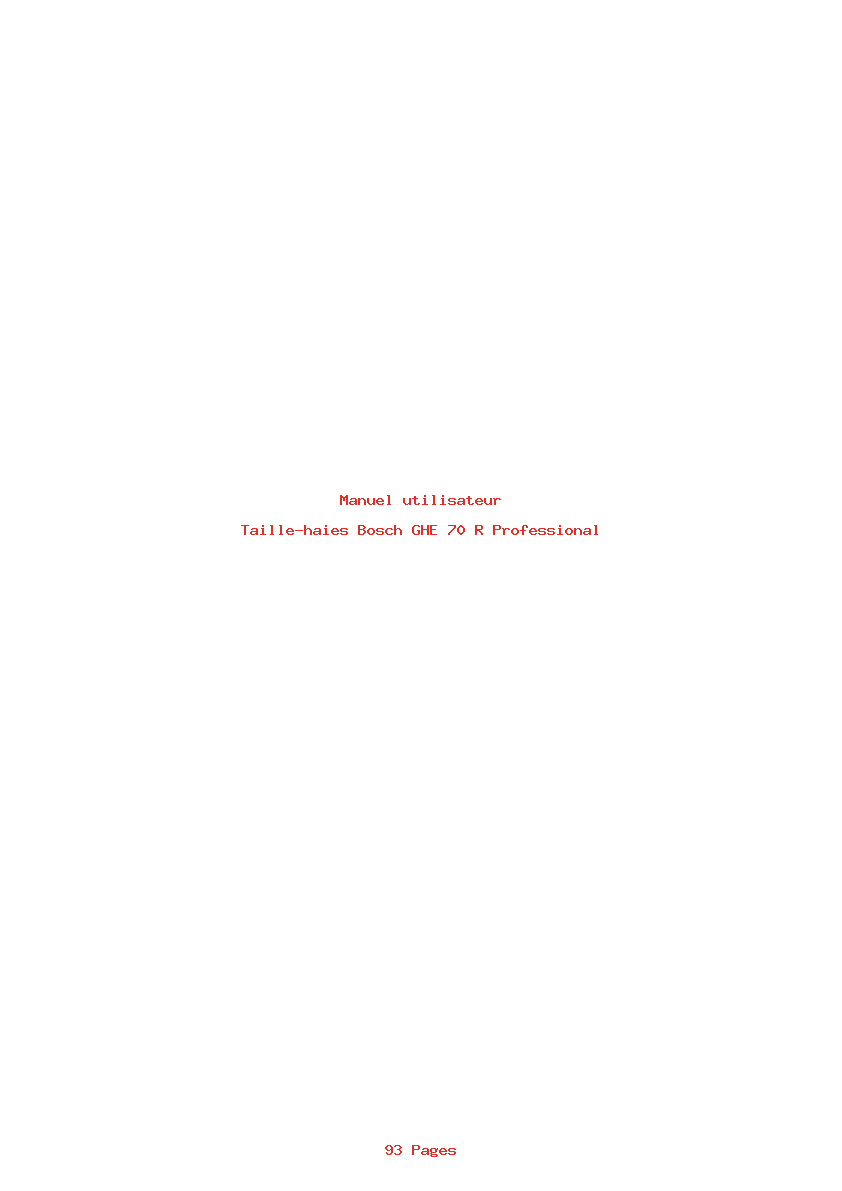 Page 1 de la notice Manuel utilisateur Bosch GHE 70 R Professional