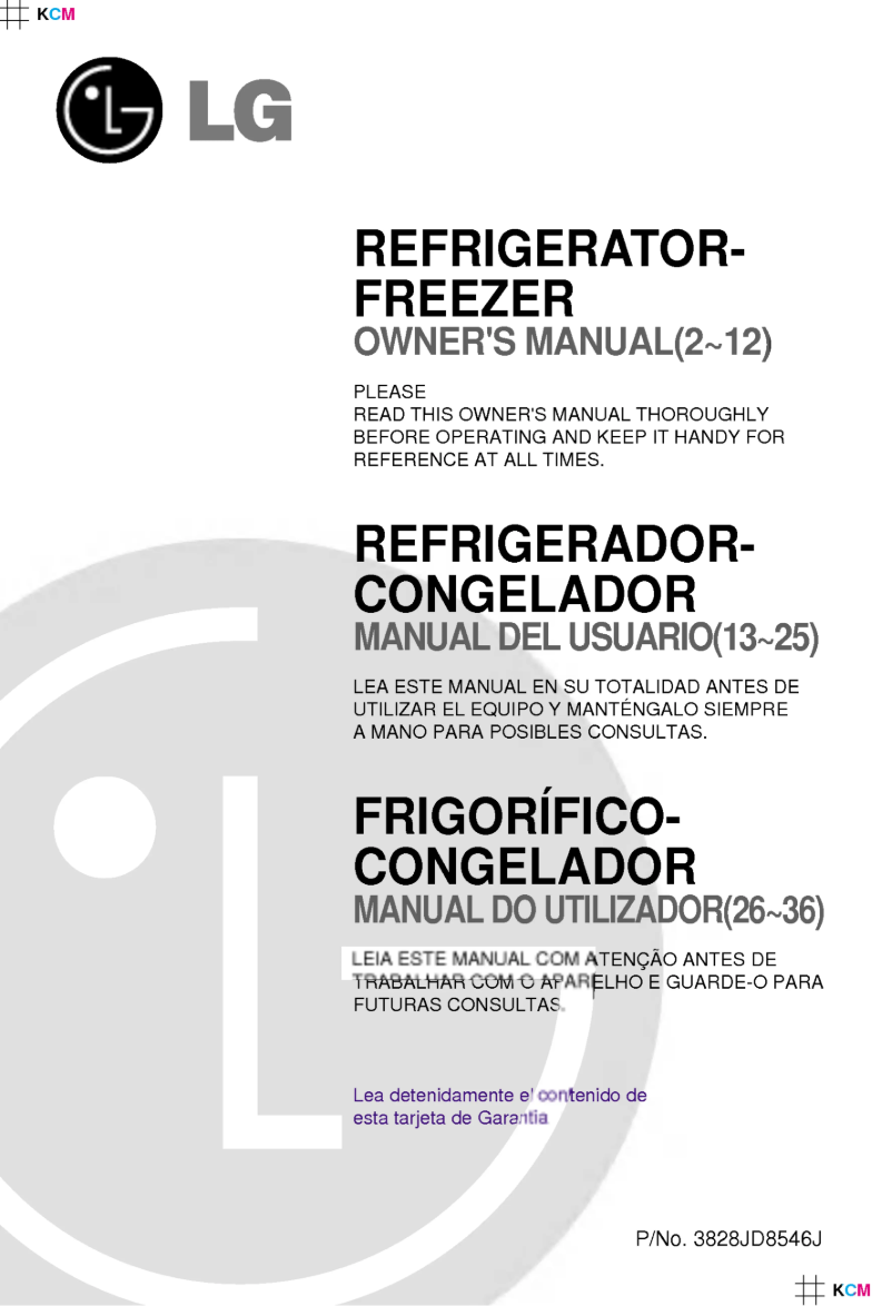 Page 1 de la notice Manuel utilisateur LG GR-S392GVC