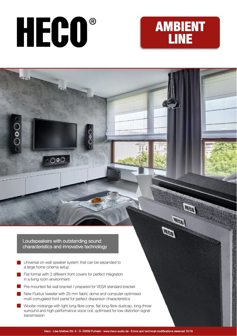 Page 1 of the manual Technical Sheet Heco Ambient 22 F