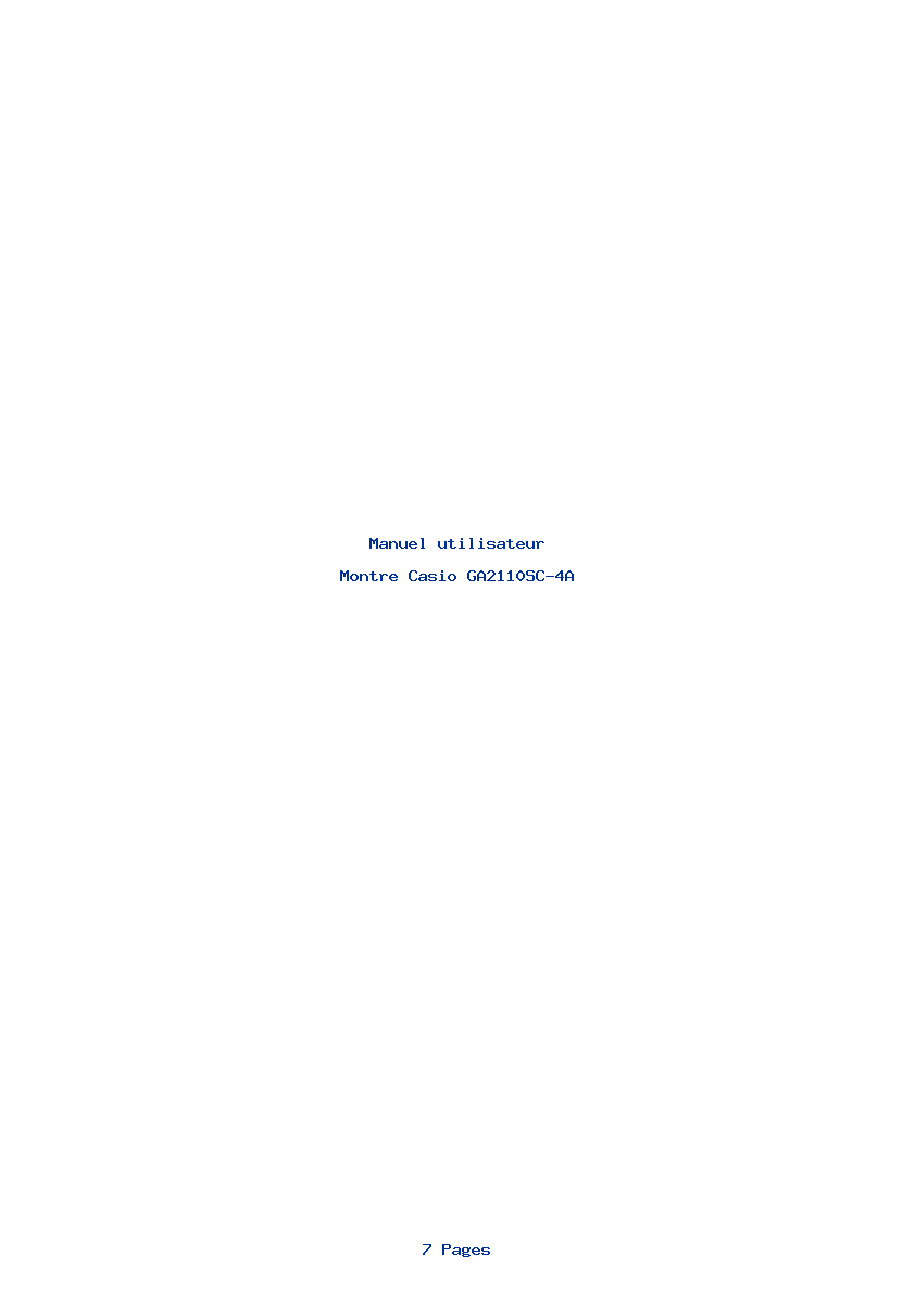 Page 1 de la notice Manuel utilisateur Casio GA2110SC-4A