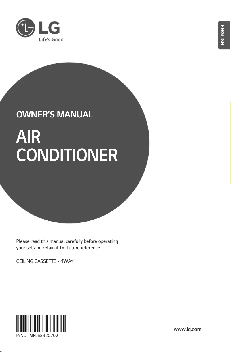 Page 1 de la notice Manuel utilisateur LG JRNU18GTPA4