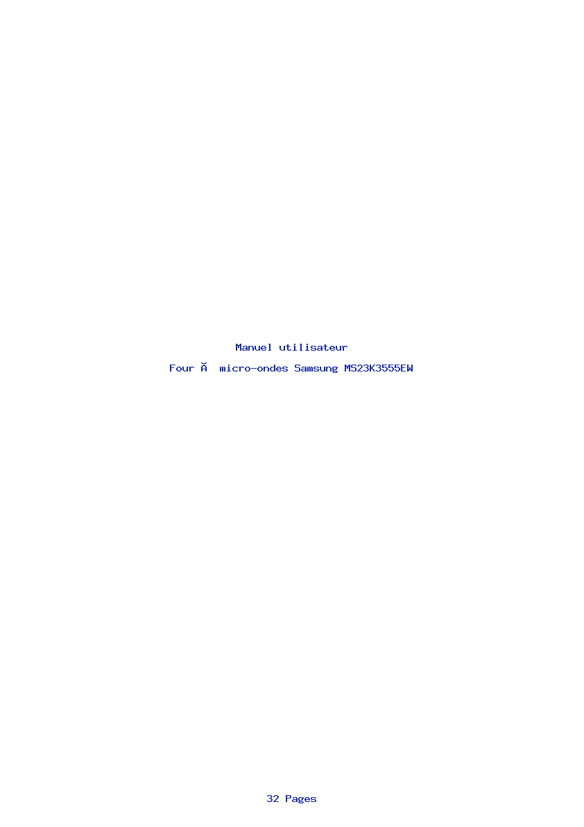Page 1 de la notice Manuel utilisateur Samsung MS23K3555EW
