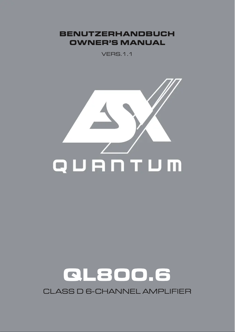 Page 1 de la notice Manuel utilisateur ESX Qe1200.4 QL800.6