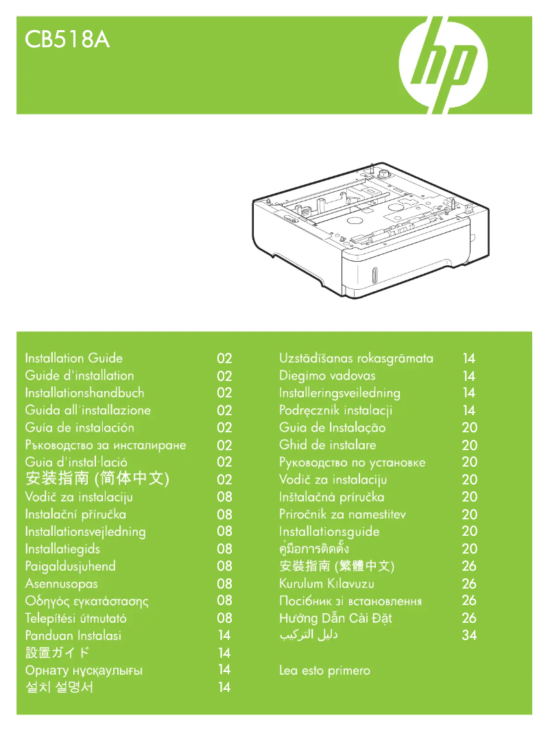 Página 1 del manual Guía de instalación HP LaserJet P4015