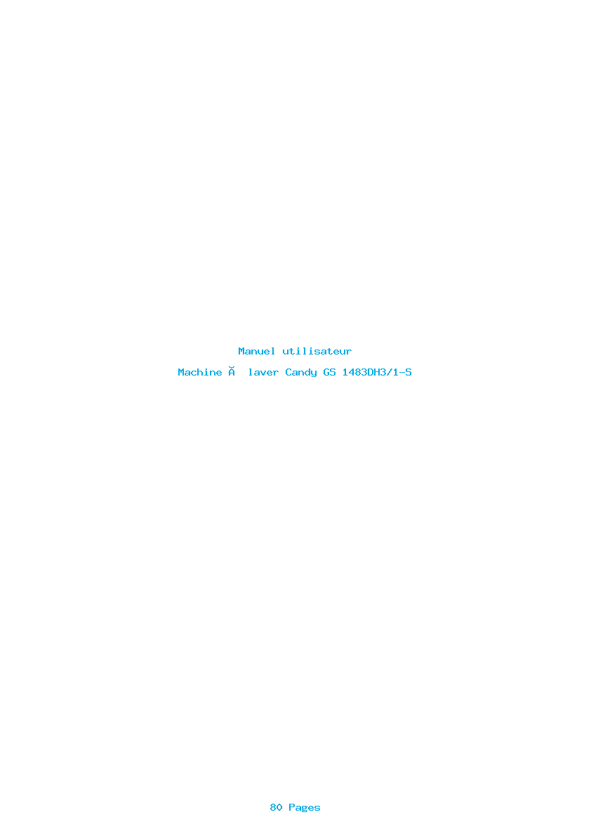 Page 1 de la notice Manuel utilisateur Candy GS 1483DH3/1-S